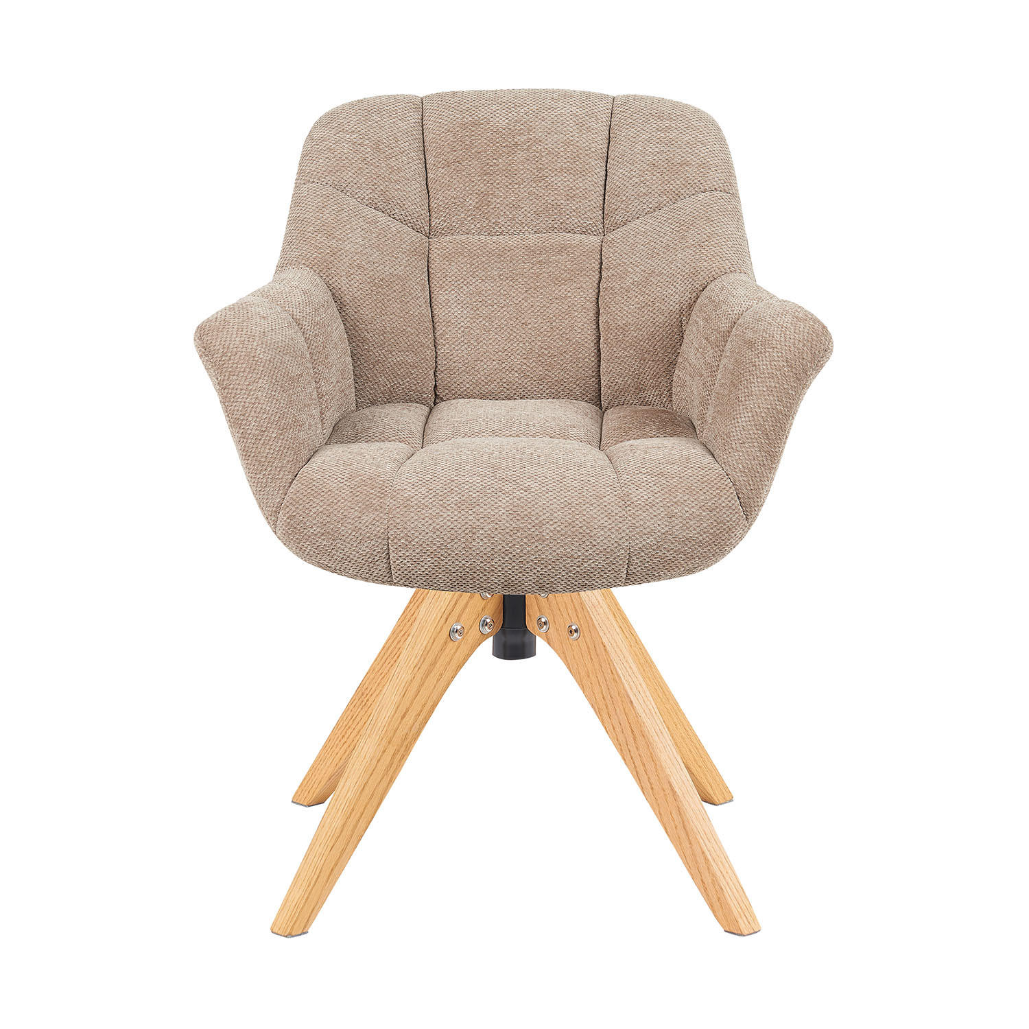 DREHSTUHL Mika-Nele - Honigeiche/Beige, Eichenholz/Holz (65/81/66cm) - DUBI Möbel