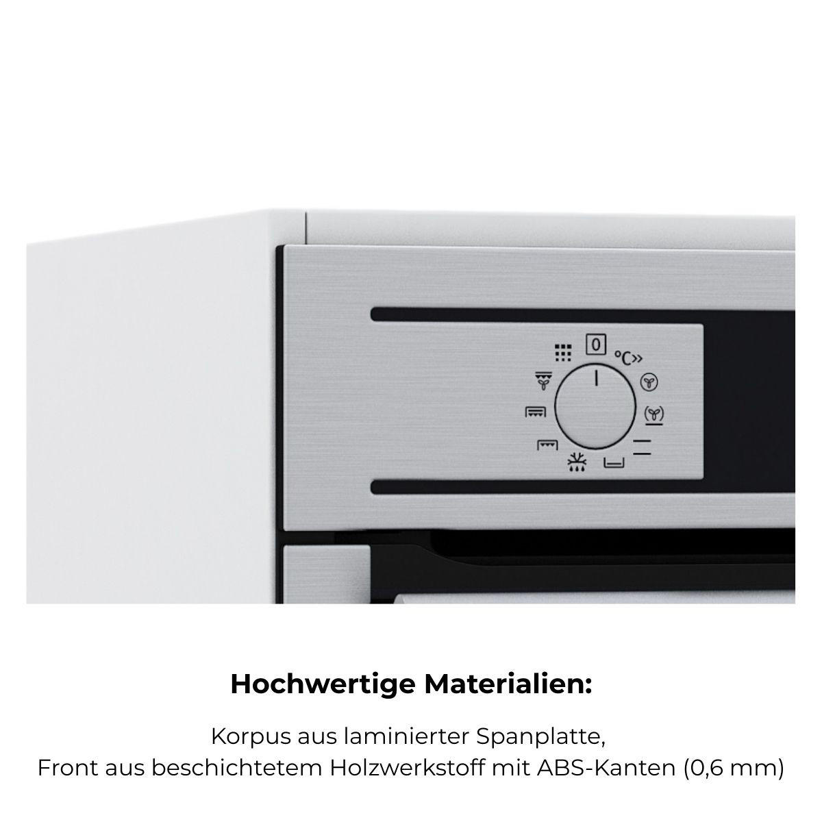 UNTERSCHRANK 60 cm – Backofenschrank für Einbauherd, Weiß - Weiß, Holzwerkstoff (60/83/55.5cm) - Kontor-Hermsen