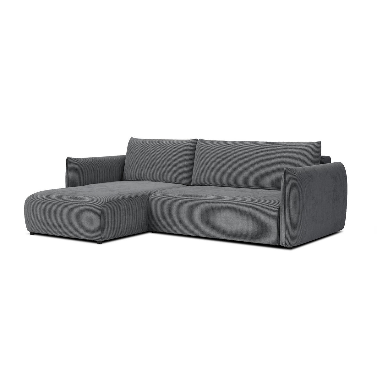 ECKSOFA TAUER 3-Sitzer rechts, dunkelgrau - Dunkelgrau/Schwarz, Holz/Textil (248/173cm) - Courtois Laville