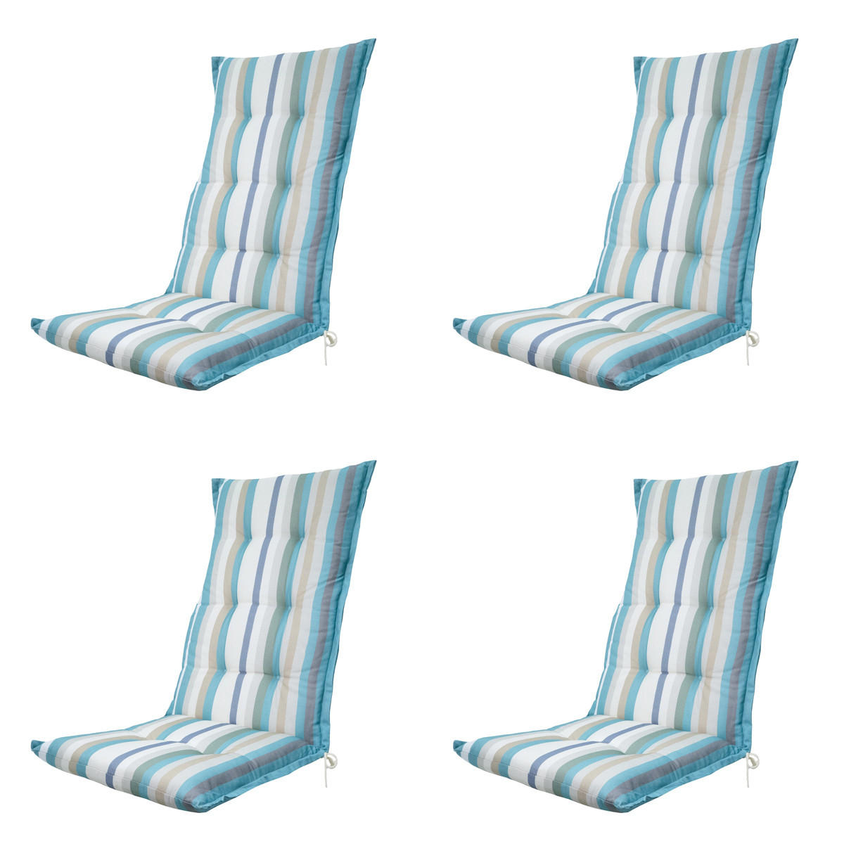 GARTENSTUHLKISSEN Righe 123/50 cm 4er-Set - Hellblau, Textil (50/7/123cm) - Madison