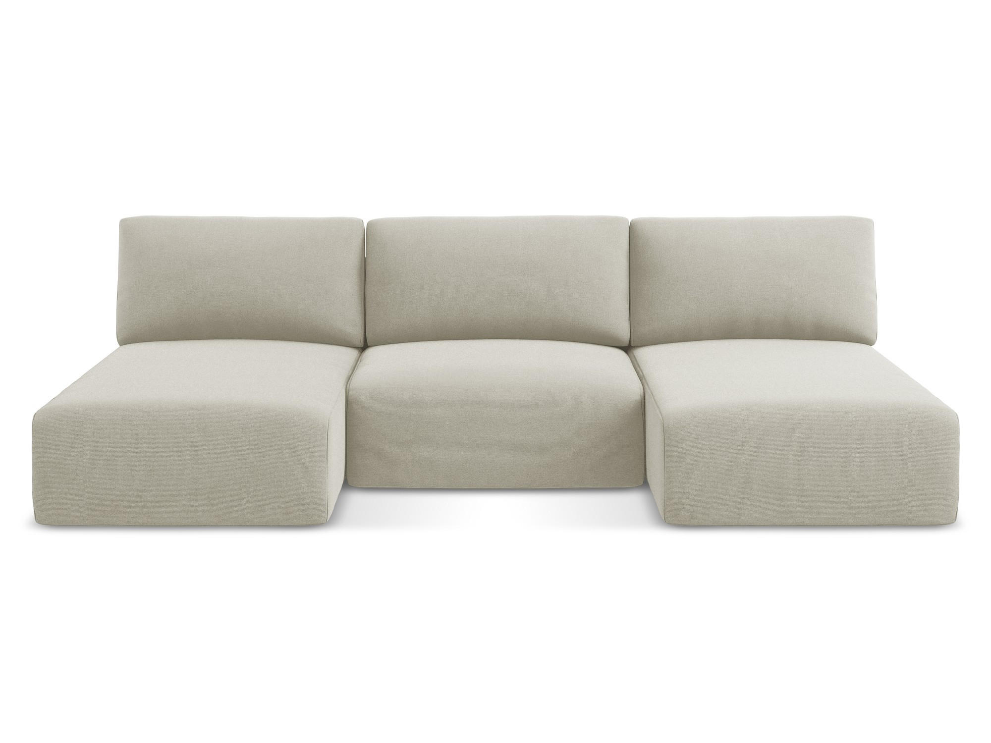 WOHNLANDSCHAFT Strukturstoff Stoff Beige - Beige/Creme, Kunststoff/Textil (304/79/149cm) - Makamii