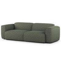 3-SITZER SOFA - Schwarz/Grün, Kunststoff/Textil (251/71/102cm) - home24