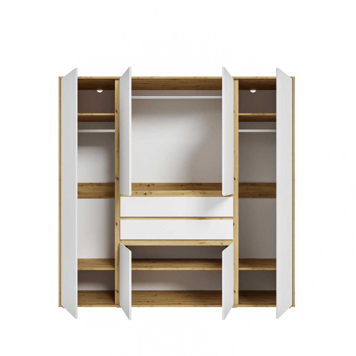 KLEIDERSCHRANK 4-türig FALUN (B/H/T: ca. 197/194/56 cm) in Artisan Eiche Nachbildung/weiß - Eiche Artisan, Holzwerkstoff (197/194/56cm)