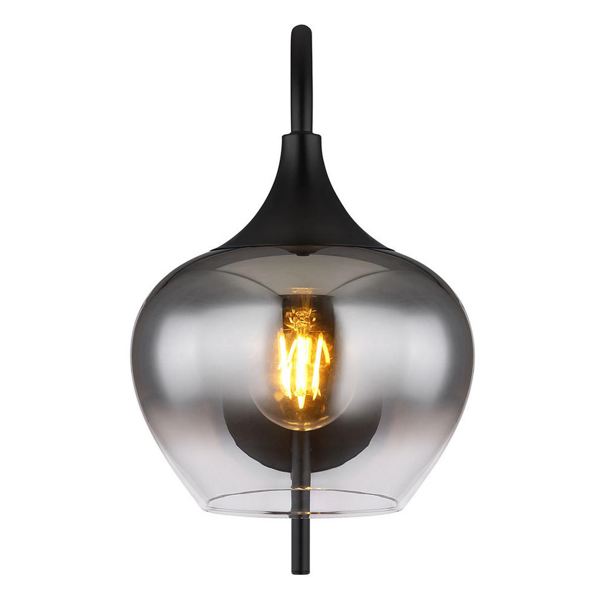 WANDLEUCHTE MAXY Schwarz Matt Rauchglas - Schwarz, Glas (18/32/25cm) - Globo Lighting