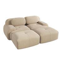 2-SITZER SOFA Cord Beige mit rutschfester Unterseite - Beige, Textil (208/75/178cm) - WISHDOR