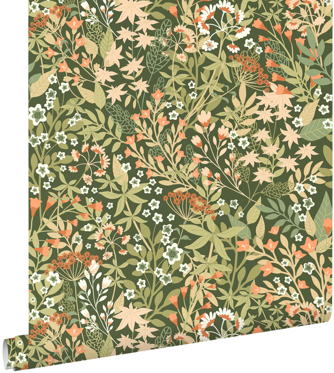 TAPETE Feldblumen 50 x 900 cm - Grün, Papier (50/900cm) - ESTAhome