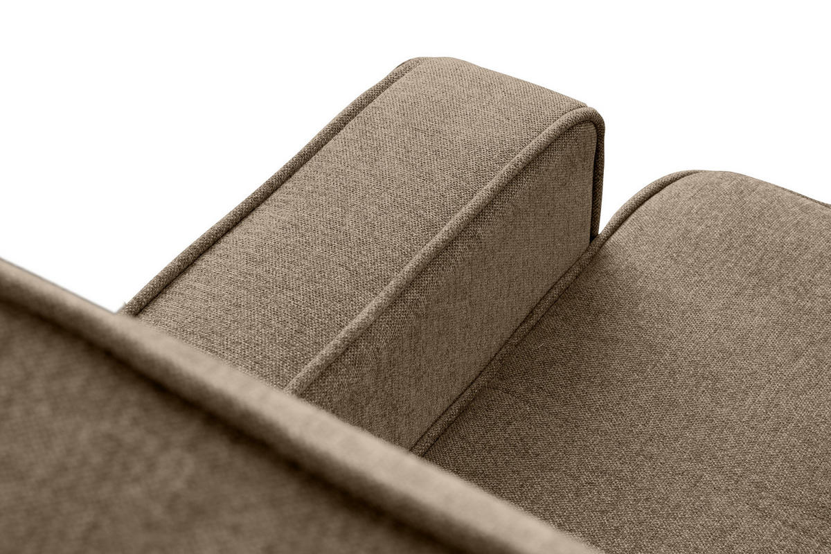 SCHLAFSOFA ORIO 3 Personen, Chenille-Stoff, Braun - Braun, Textil (219/90/90cm) - KONSIMO®