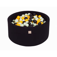 BÄLLEBAD für Kinder, Cotton, Schwarz - Gelb/Schwarz, Textil (90/90/40cm) - MeowBaby