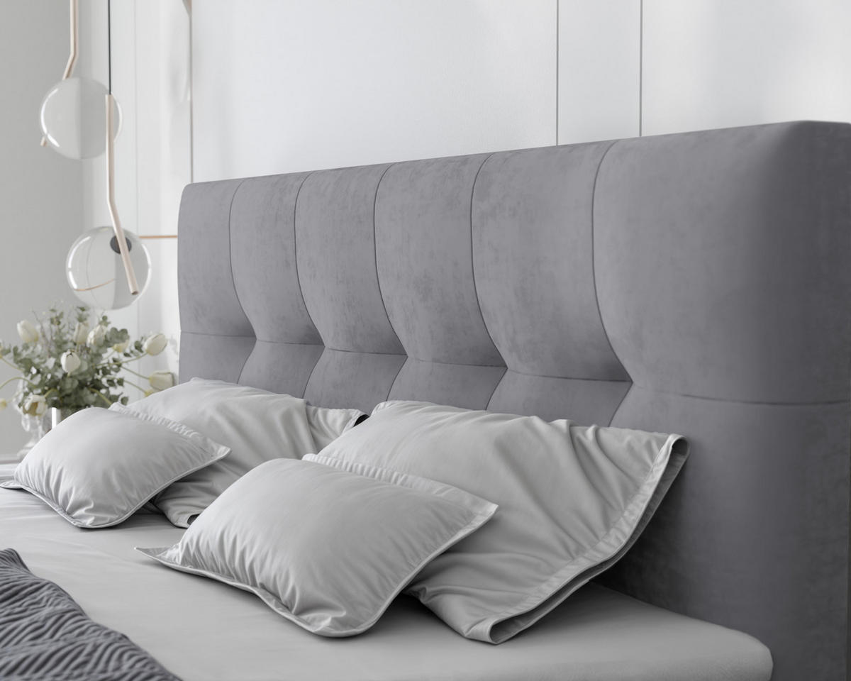 BOXBETT RENZO 200/200 cm mit Matratze und Topper, Hellgrau - Hellgrau, Holzwerkstoff/Textil (200/200cm) - Idohome
