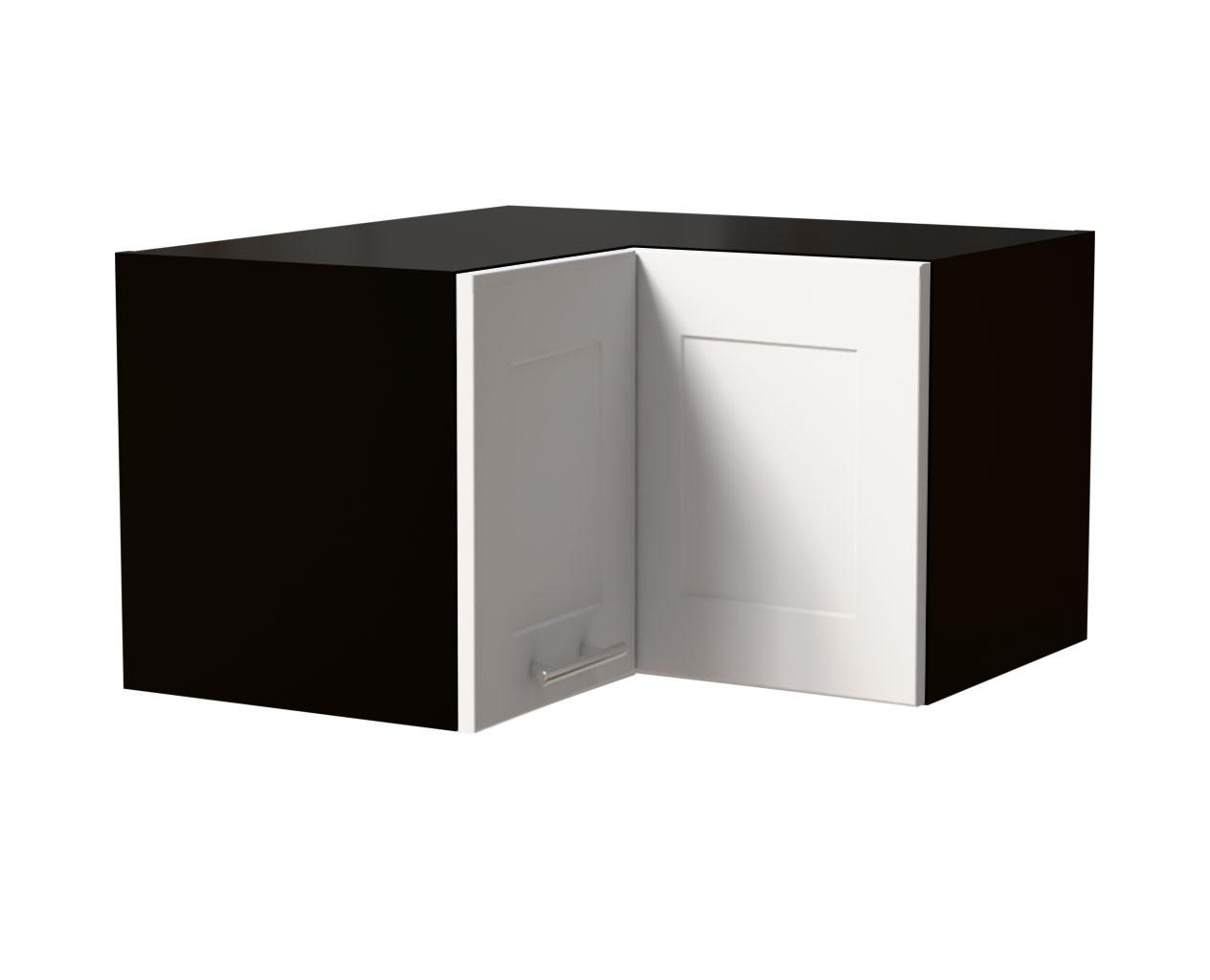 ECKHÄNGESCHRANK Oslo W12/60/36 Schwarz / Weiß Matt 60 / 60 / 36cm - Schwarz/Weiß, Holz/Holzwerkstoff (60/36/60cm) - Feldmann-Wohnen