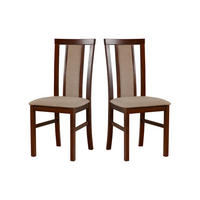 STUHL 2 er MILANO 7, nussbaum - Nussbaumfarben/Braun, Holz (43/93/40cm) - Leaf Design