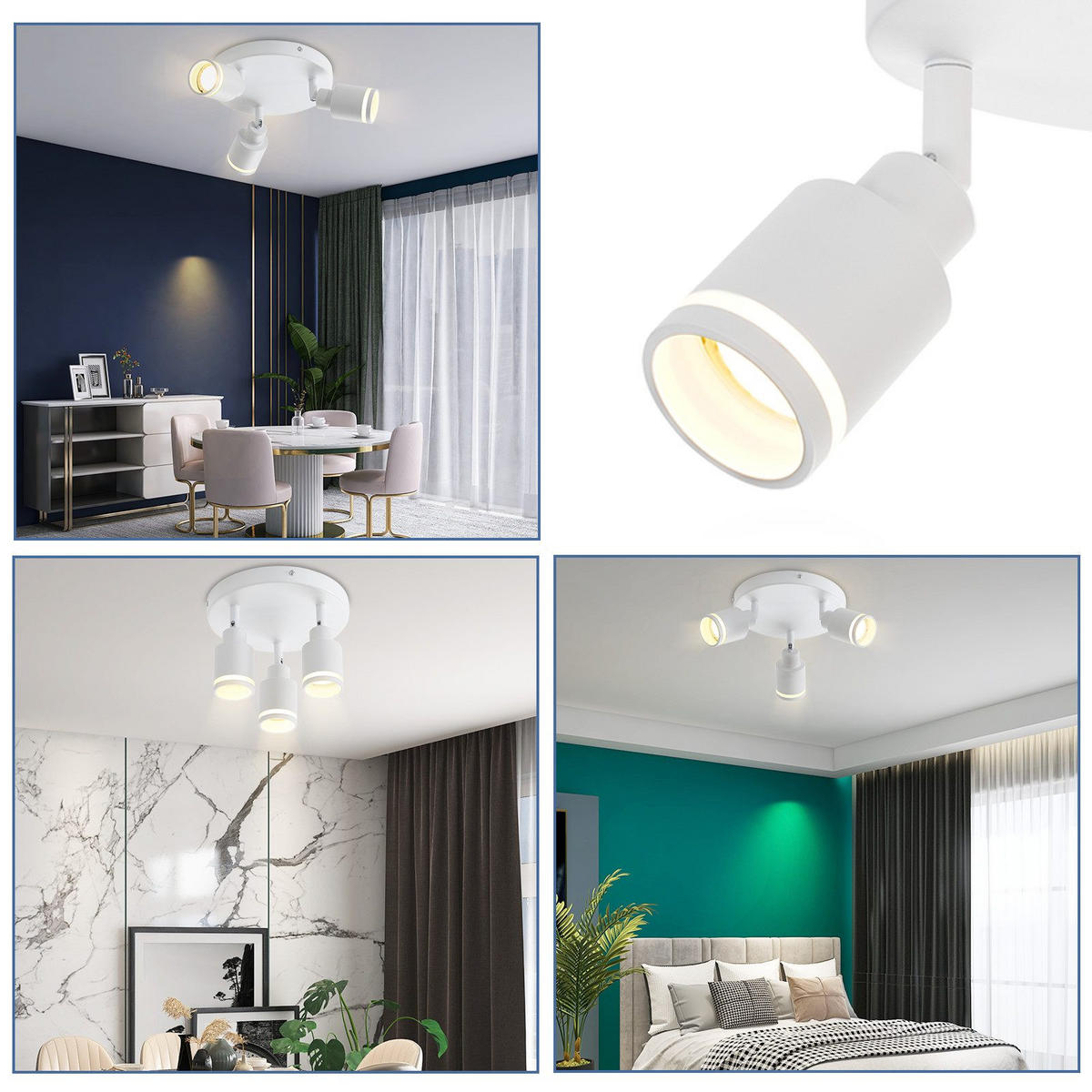 STRAHLER Oldesloe 3-flammig 20/20/15.7 cm - Weiß, Metall (20/20/15.7cm) - Nettlife