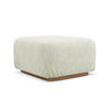 POUF Chenille Stoff Weiß - Weiß/Braun, Holz/Textil (83/95/41cm) - Makamii