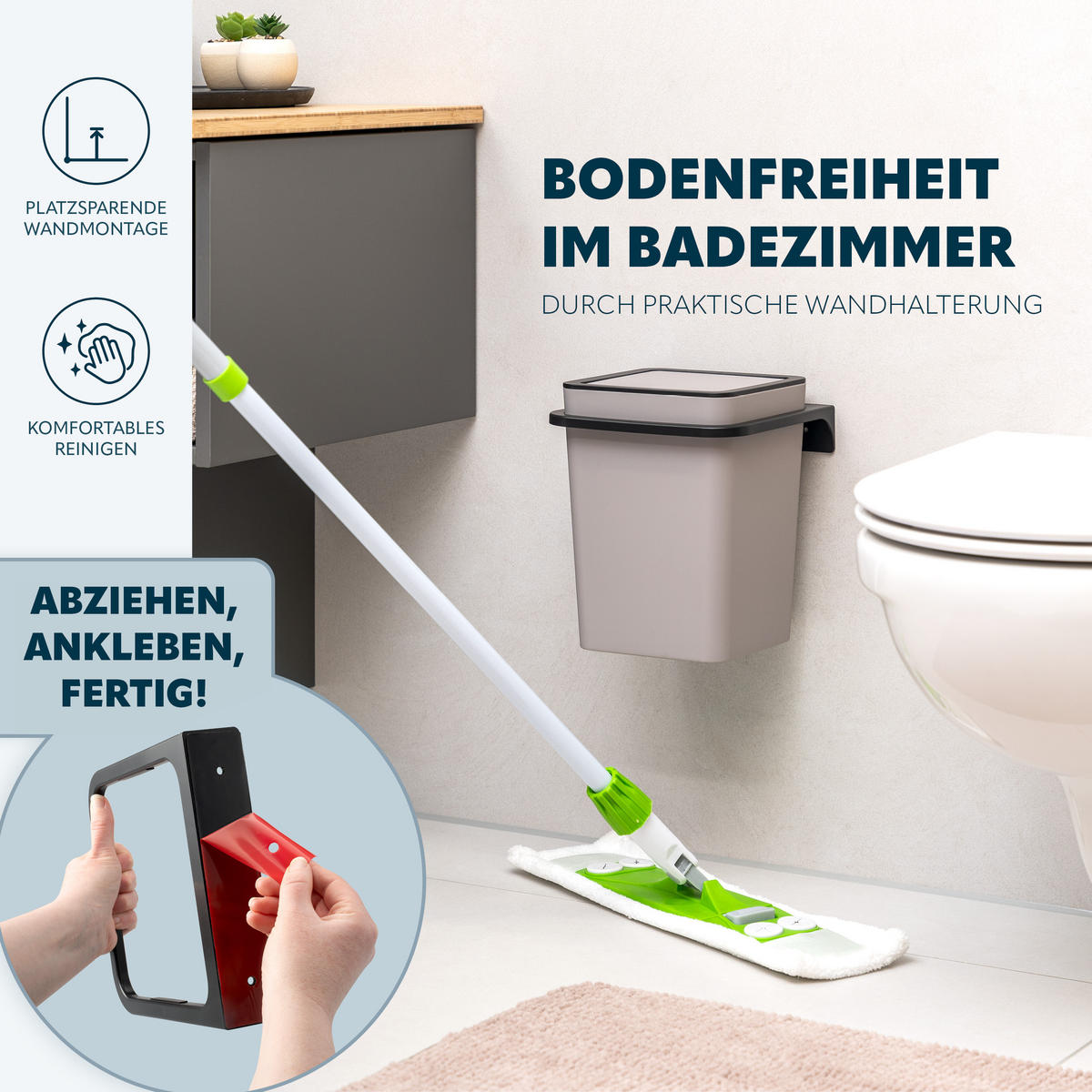 WANDHALTERUNG SAVONA, schwarz - Schwarz, Kunststoff (21/4.5/21cm) - bremermann