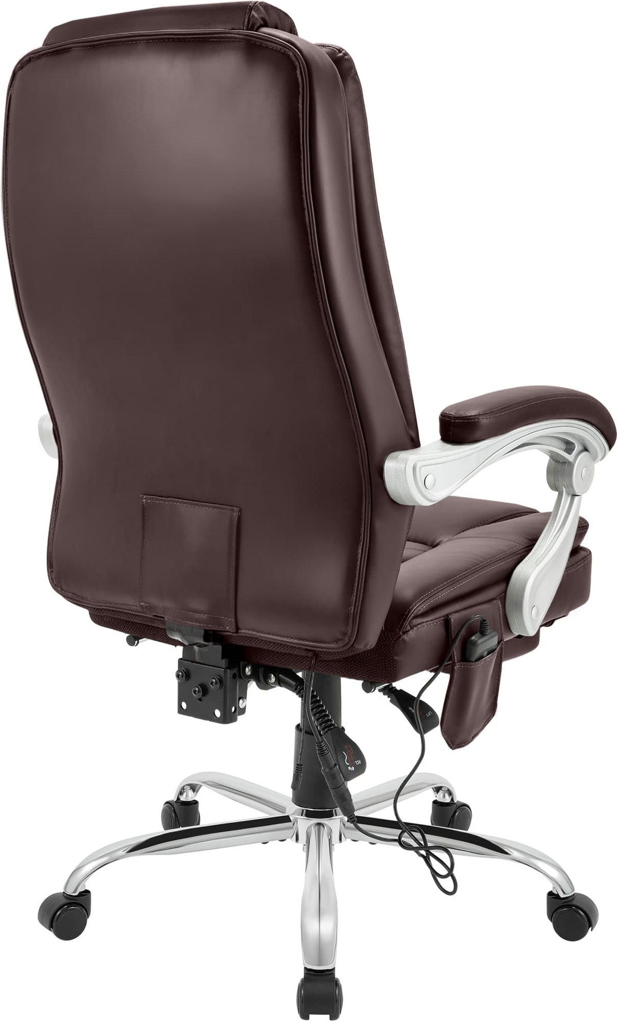 CHEFSESSEL Lederlook Braun - Chromfarben/Braun, Textil/Metall (67/110/70cm) - CLP