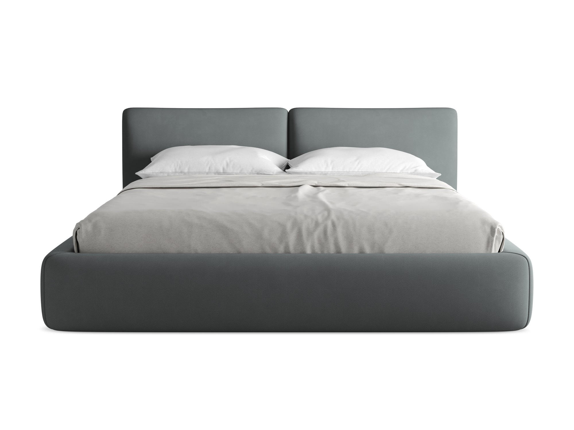 POLSTERBETT mit Bettkasten und Lattenrost 200x228 Grau - Schwarz/Graphitfarben, Kunststoff/Textil (180/200cm) - Makamii