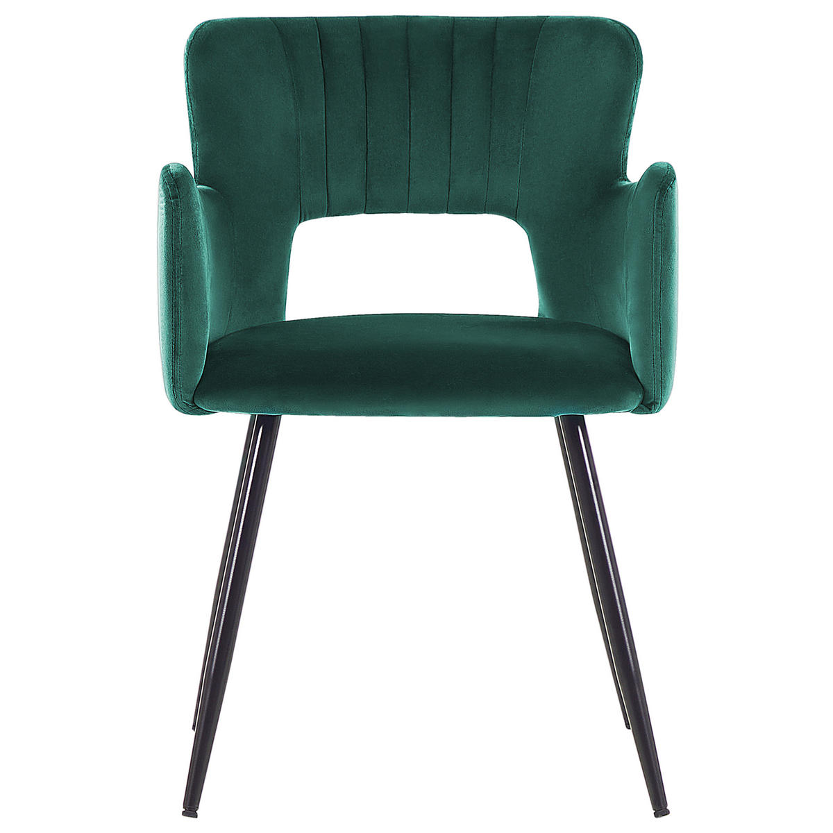 MATSTOL set om 2 sammet smaragdgrön Sanilac - Smaragdgrön, Textil/Metall (52/75/44cm) - Beliani