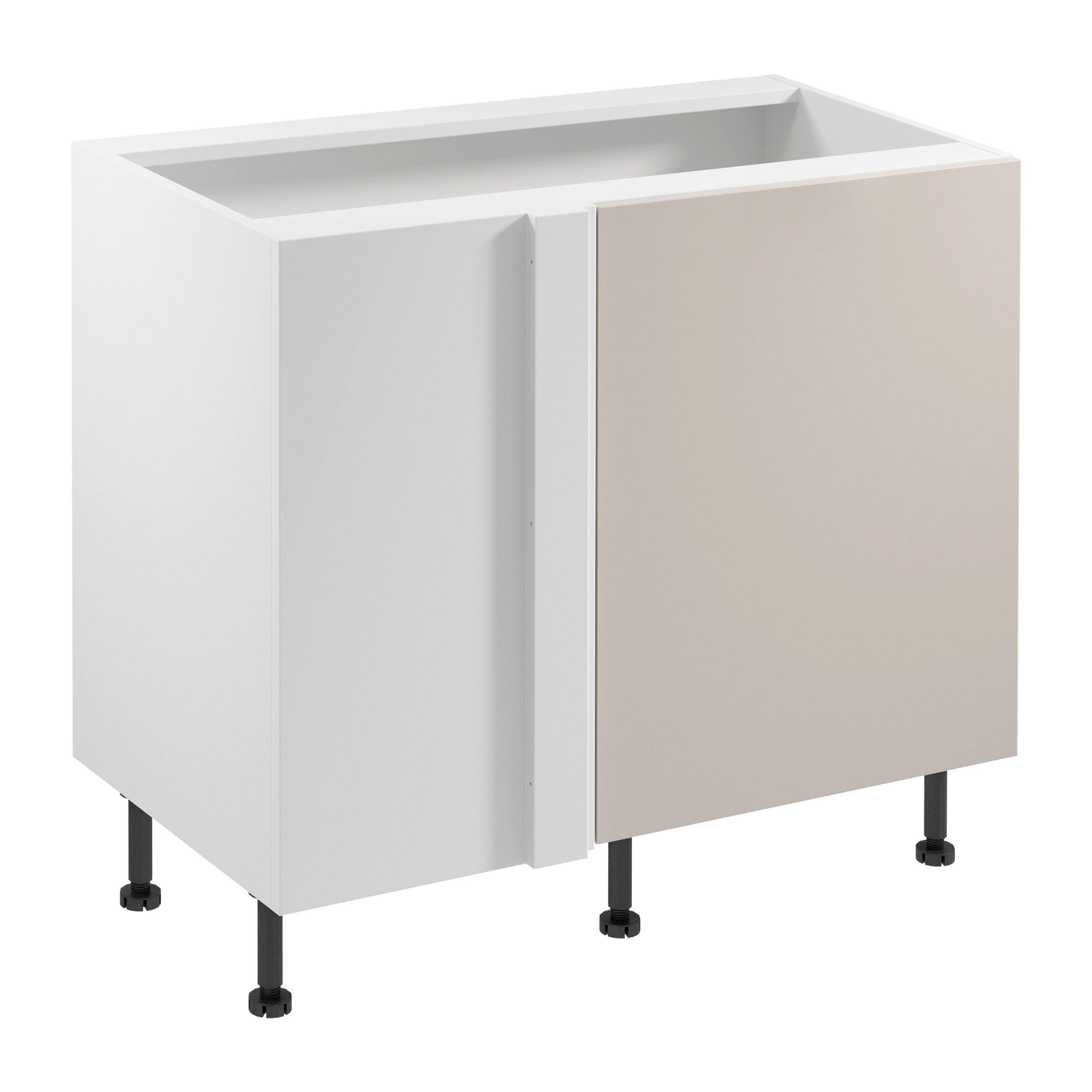 Royal24_Markt Eckunterschrank Weiß, Beige 100x87x56 cm