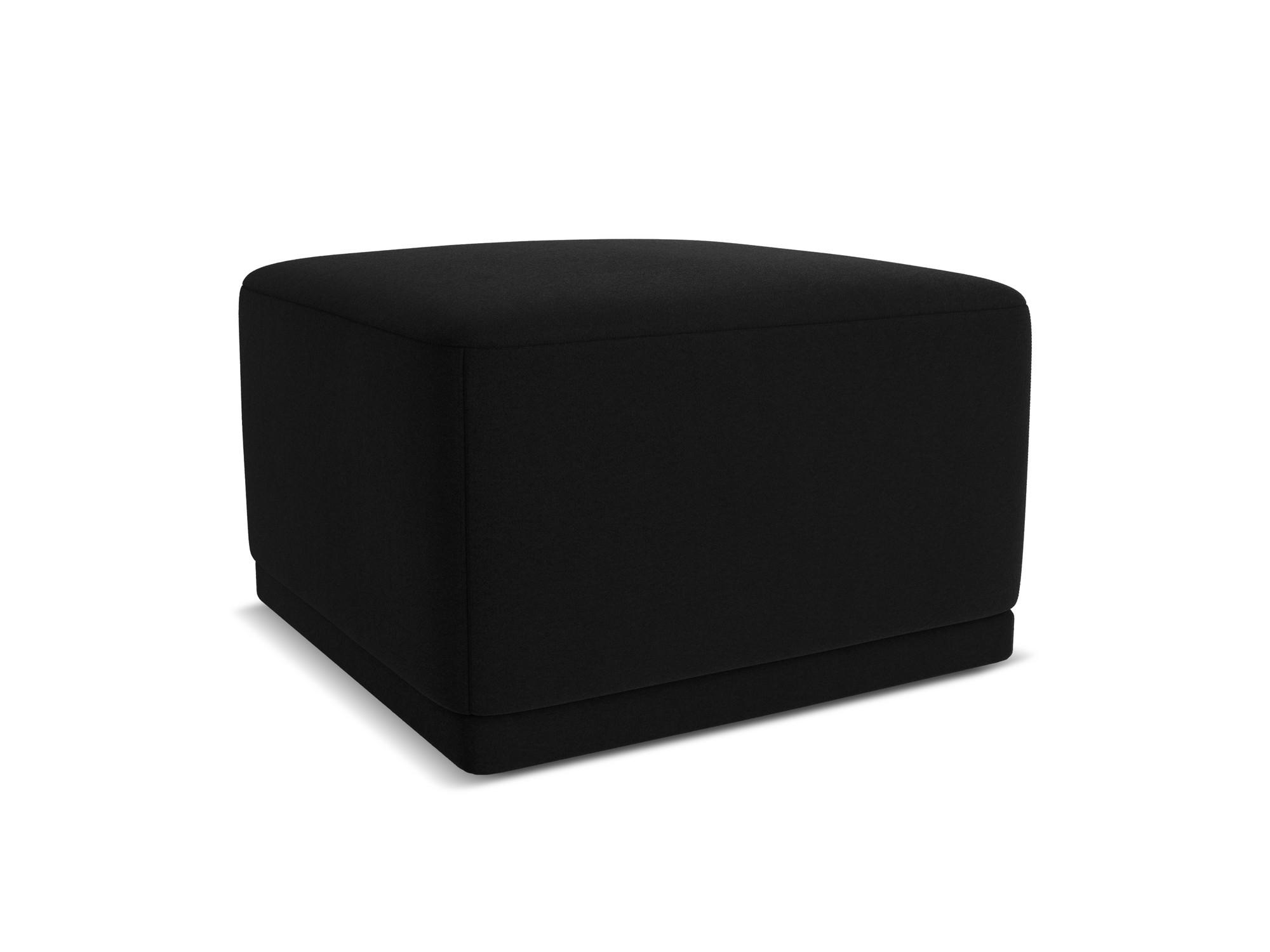 POUF Samt Stoff Schwarz - Schwarz, Kunststoff/Textil (65/40/65cm) - Makamii