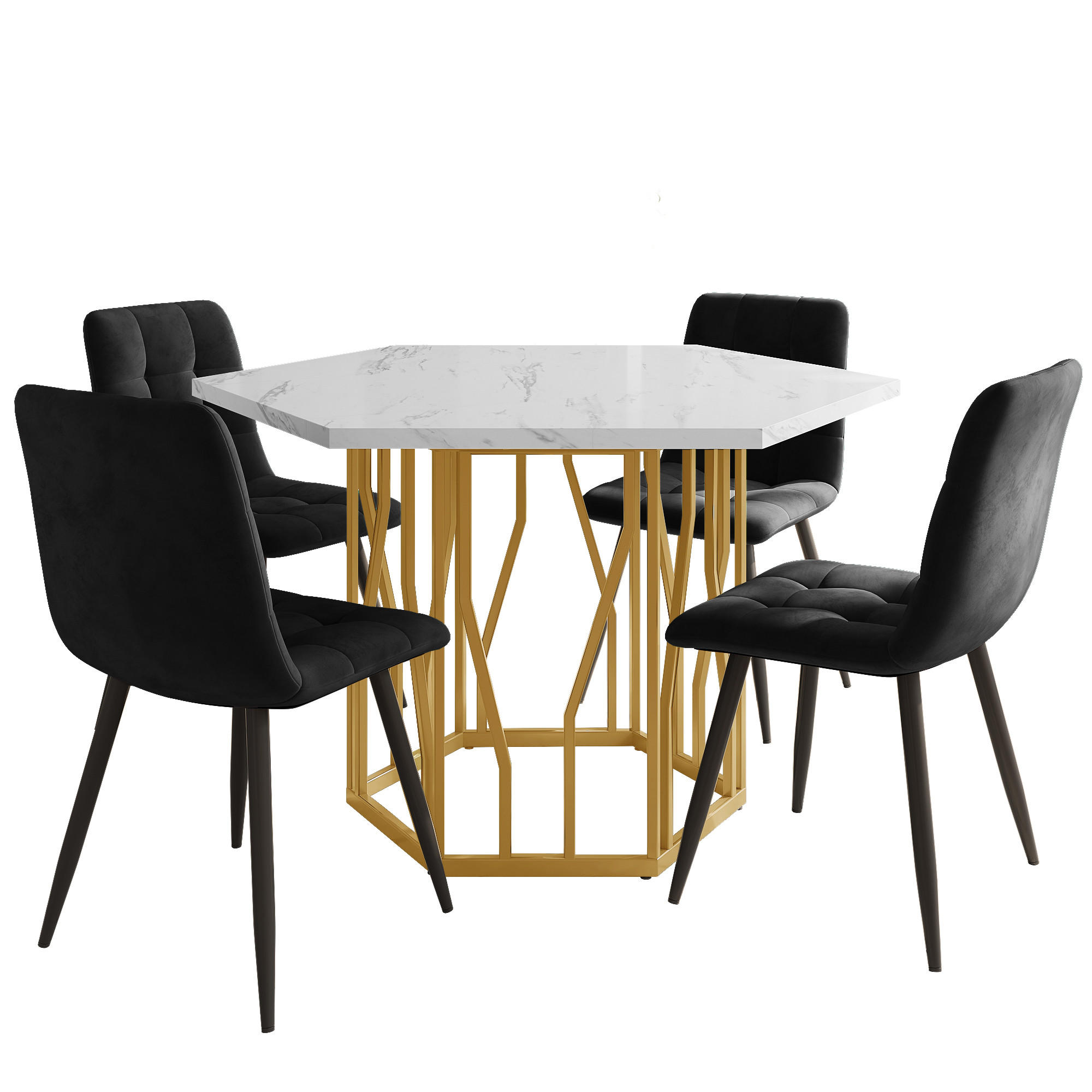 ComfortXL Essgruppe Schwarz 115.5x75x100 cm