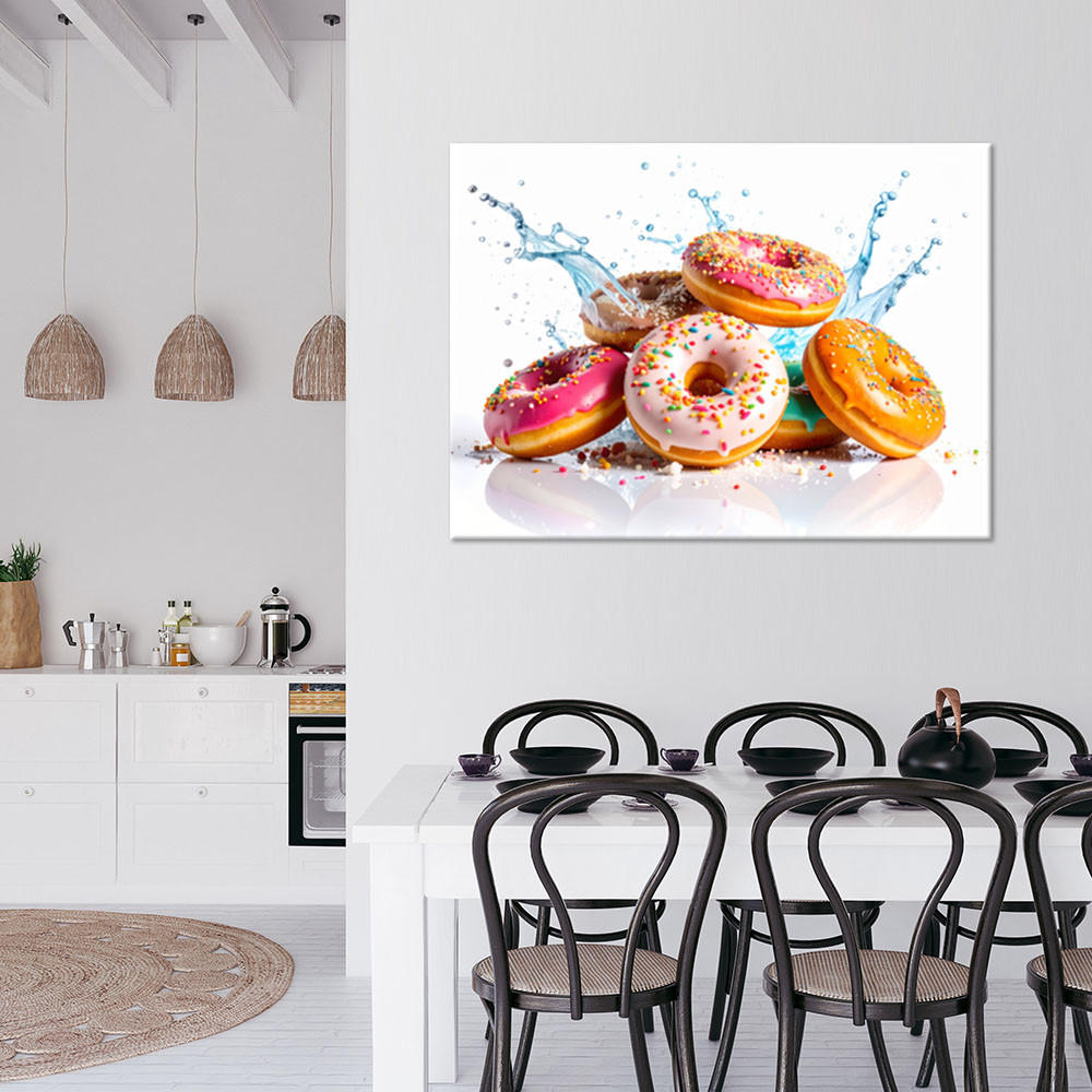 LEINWANDBILD Donuts Krapfen Kekse 120x80cm - Multicolor, Textil (120/80cm) - Feeby
