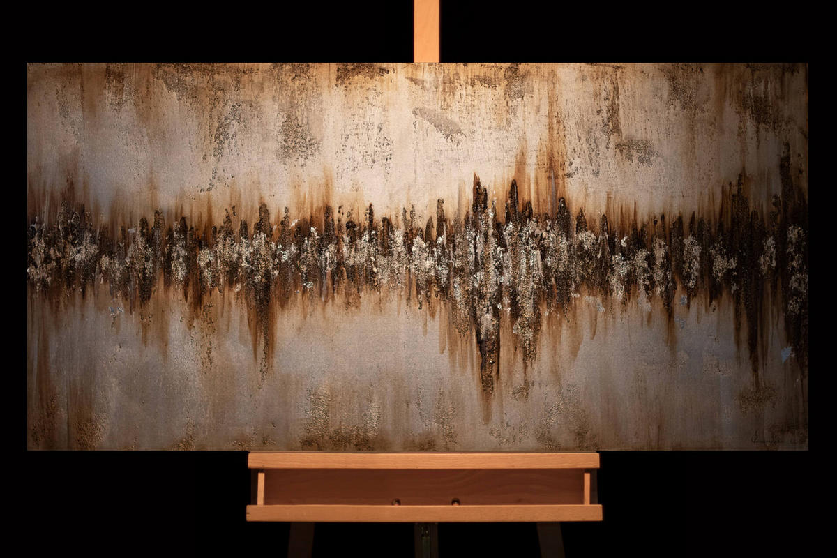 ACRYLBILD HANDGEMALT 140/70 cm - Braun, Holz/Textil (140/70cm) - KUNSTLOFT