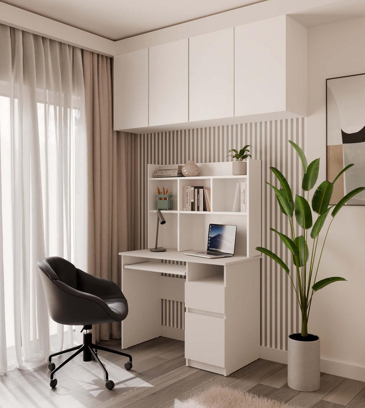 SCHREIBTISCH Weiß 98/145/51 - Weiß, Holzwerkstoff (51/98/145cm) - RAUMHIRSCH FURNITURE