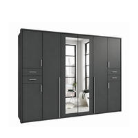 DREHTÜRENSCHRANK Kleiderschrank B273/H210/T58 cm mit Schubkästen & Passepartout & 2 Spiegeltüren, Grafit / 22577 - Silberfarben/Graphitfarben, Holzwerkstoff/Kunststoff (273/210/58cm) - luma-home