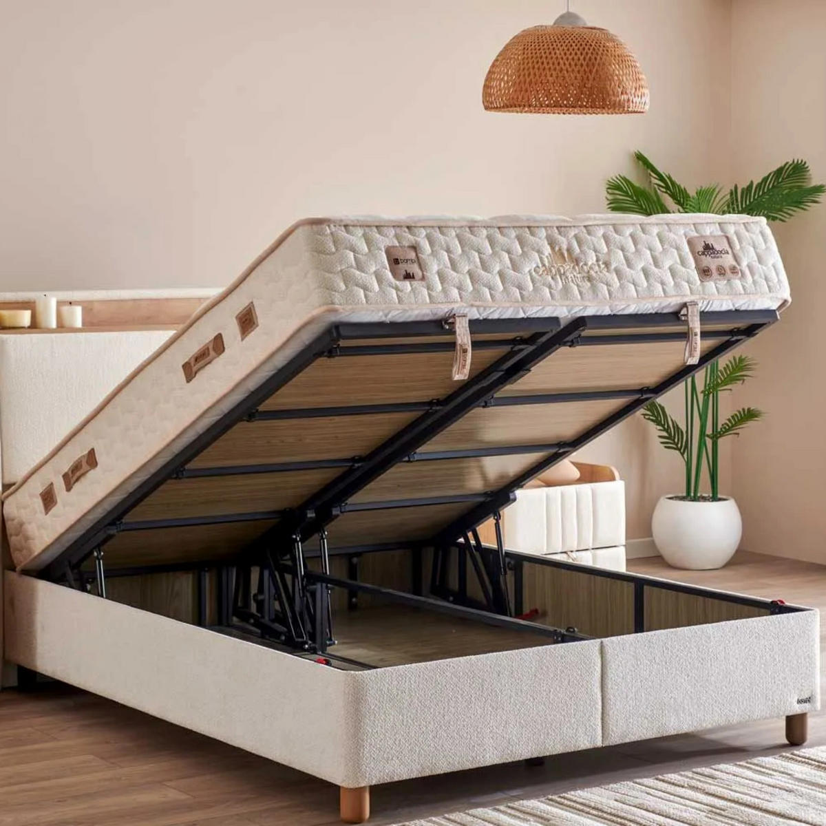 BOXBETT Capadocia Set 160x200 - Beige, Holz (160/200cm) - Gowoll