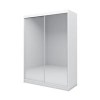 SCHWEBETÜRENSCHRANK BELLINA 160/216/61 cm 2-türig mit Spiegel Weiß - Weiß, Holzwerkstoff (160/216/61cm) - MASSENO