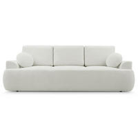 3-SITZER SOFA Barletto Hellbeige Bouclé - Ecru/Schwarz, Holz/Textil (248/94/110cm) - Selsey