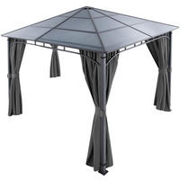GARTENPAVILLON Caracas, inklusive 8 Heringen, grau - Grau, Metall (300/263/300cm) - tectake