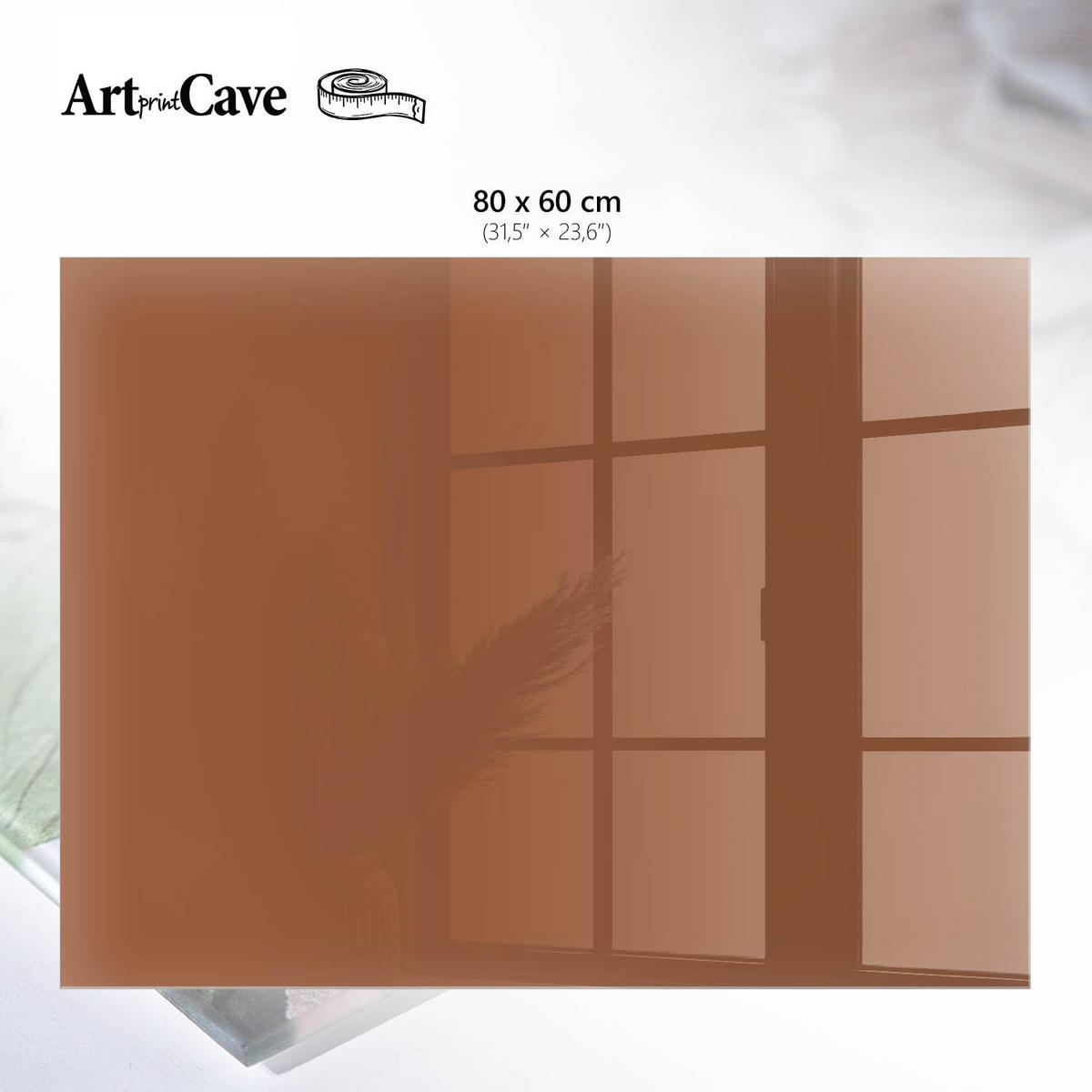GLASPLATTE 80x60 cm – Dunkelorange - Grün, Glas (0.4/80/60cm) - ArtPrintCave