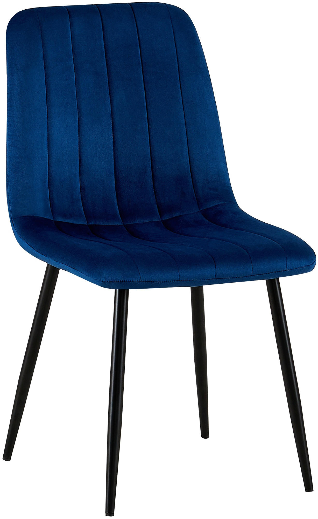 STUHL Samt Blau - Blau/Schwarz, Textil/Metall (45/88/53cm) - CLP