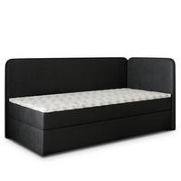 BOXBETT GINA 90x200 cm mit Matratze und Topper, H2+H3 - Schwarz - Schwarz, Holz (90/200cm) - MASSENO