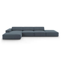 ECKSOFA links Jodie aus strukturiertem Stoff blau 5 Sitzplätze - Blau, Textil (166/341cm) - Micadoni
