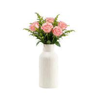 VASE 9 x 9 x 20 cm Keramik - Weiß, Keramik (20cm) - LIBRATON