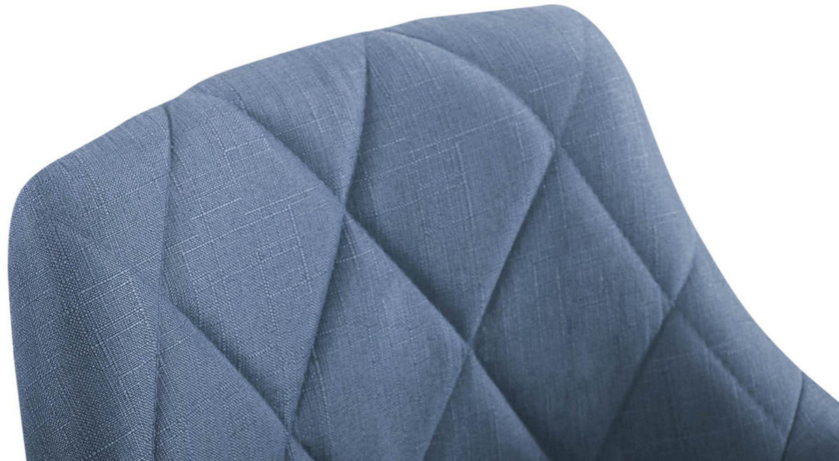 ARBEITSHOCKER Lazius Stoff blau - Blau, Metall (47/82/49cm) - TPFLiving