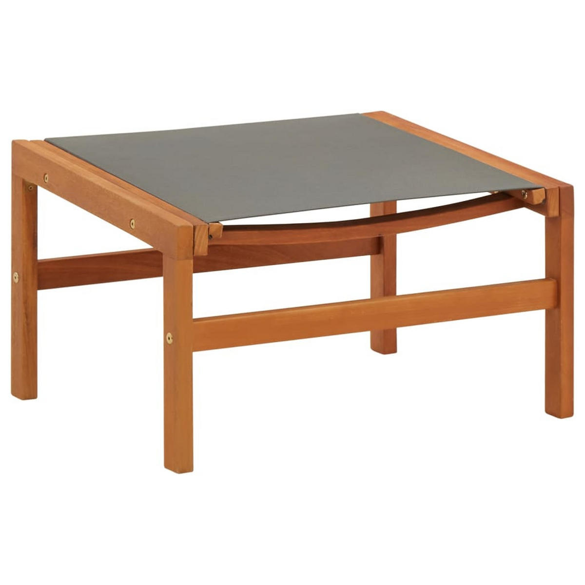 GARTENSTUHL Mit Fussteil Grau Eukalyptus Massivholz Textilene - Grau, Holz (60/77.5/83.5cm) - vidaXL