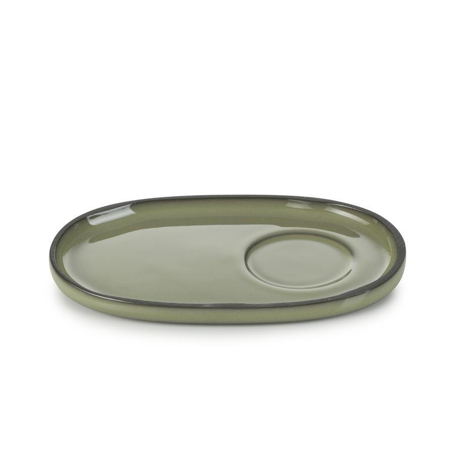 UNTERTASSE CARACTERE 13,5 x 8,3 x1,2 cm Kardamom - Dunkelgrün, Keramik (13.5/8.3/1.2cm) - Revol Porcelaine France