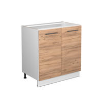 SPÜLENUNTERSCHRANK Fame-Line Goldkraft Eiche 80 cm mit Regal, ohne AP - Honigeiche/Eiche Wotan, Holzwerkstoff (80/82/51.6cm) - Vicco