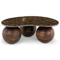 COUCHTISCH LUNI dunkelbraun - Dunkelbraun, Holz/Stein (65/90/30cm) - IDIMEX