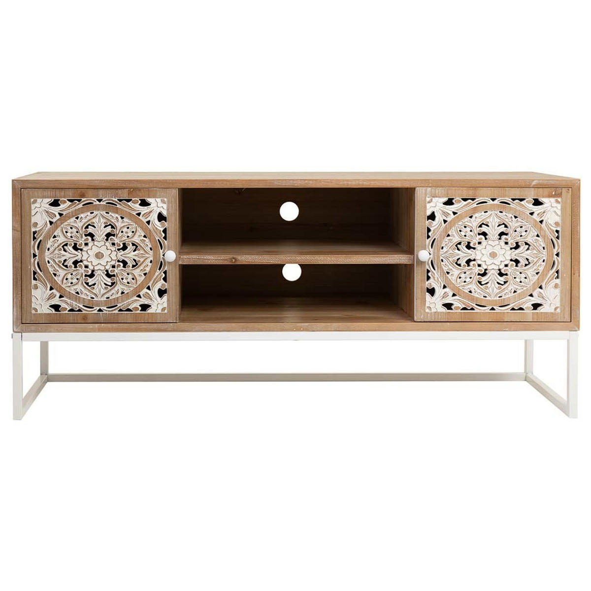 LOWBOARD aus Holz, Weiß, 120x40x53 - Weiß, Holz (120/53/40cm) - Wanderlust