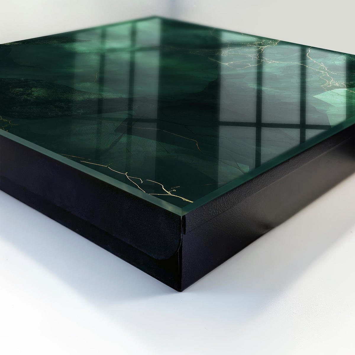 SCHLÜSSELBOX Schwarz 30x30 cm- Türöffnung nach rechts - Grüne Eleganz - Grün, Metall (30/30/5cm) - TULUP