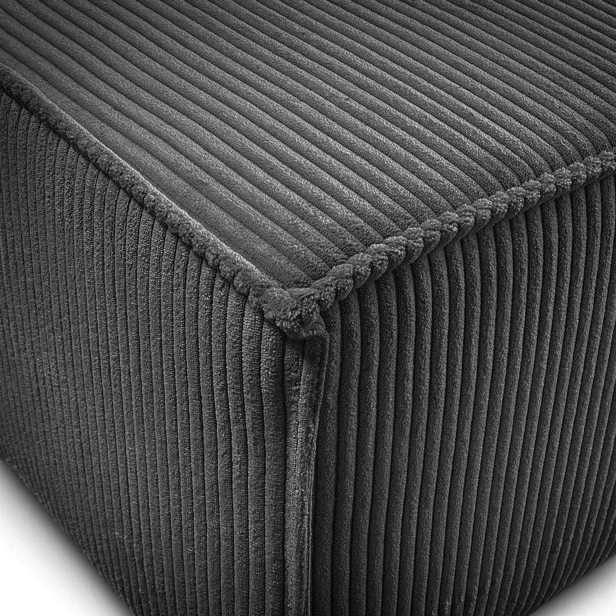 ECKSOFA Gepolstertes CARLO XL Cord mit Schlaffunktion und Bettkasten, Poso 60 - Grau, Textil (277/143cm) - Lookway