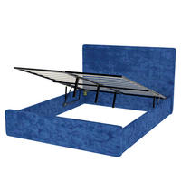 POLSTERBETT 160/200 cm DE-33001 mit Stauraum Blau - Blau, Metall (160/200cm) - ComfortXL