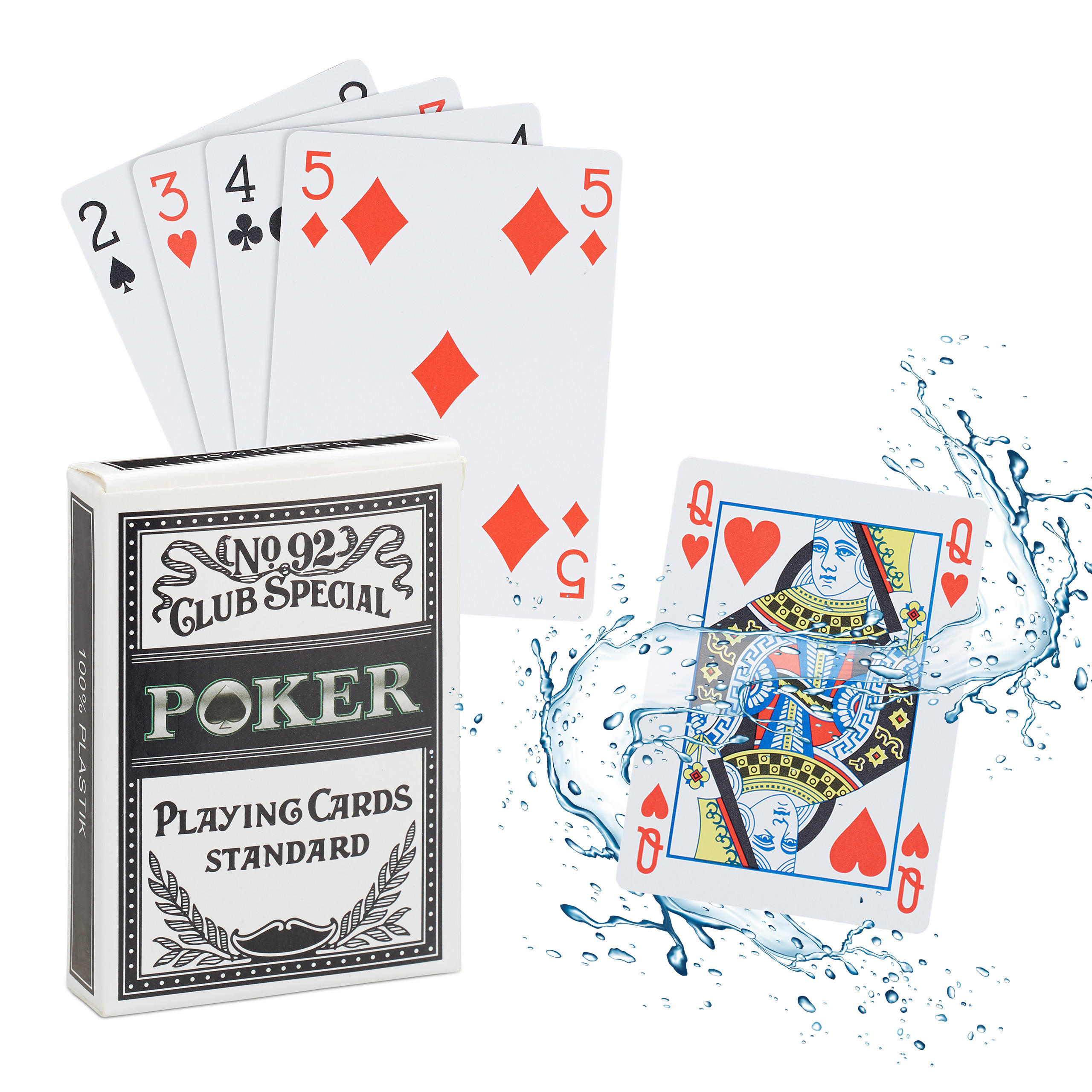 Relaxdays KARTY Vícebarevné pokerové 54-ks
