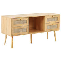 TV-MÖBEL Hellbraun, Gold PEROTE 40/120/60 cm - Hellbraun, Naturmaterialien (120/60/40cm) - Beliani