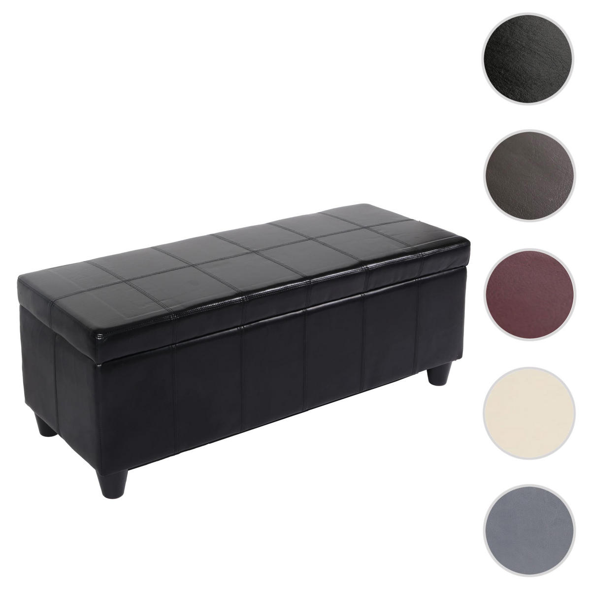 AUFBEWAHRUNGS-TRUHE Schwarz - Schwarz, Leder (112/45/45cm) - MCW