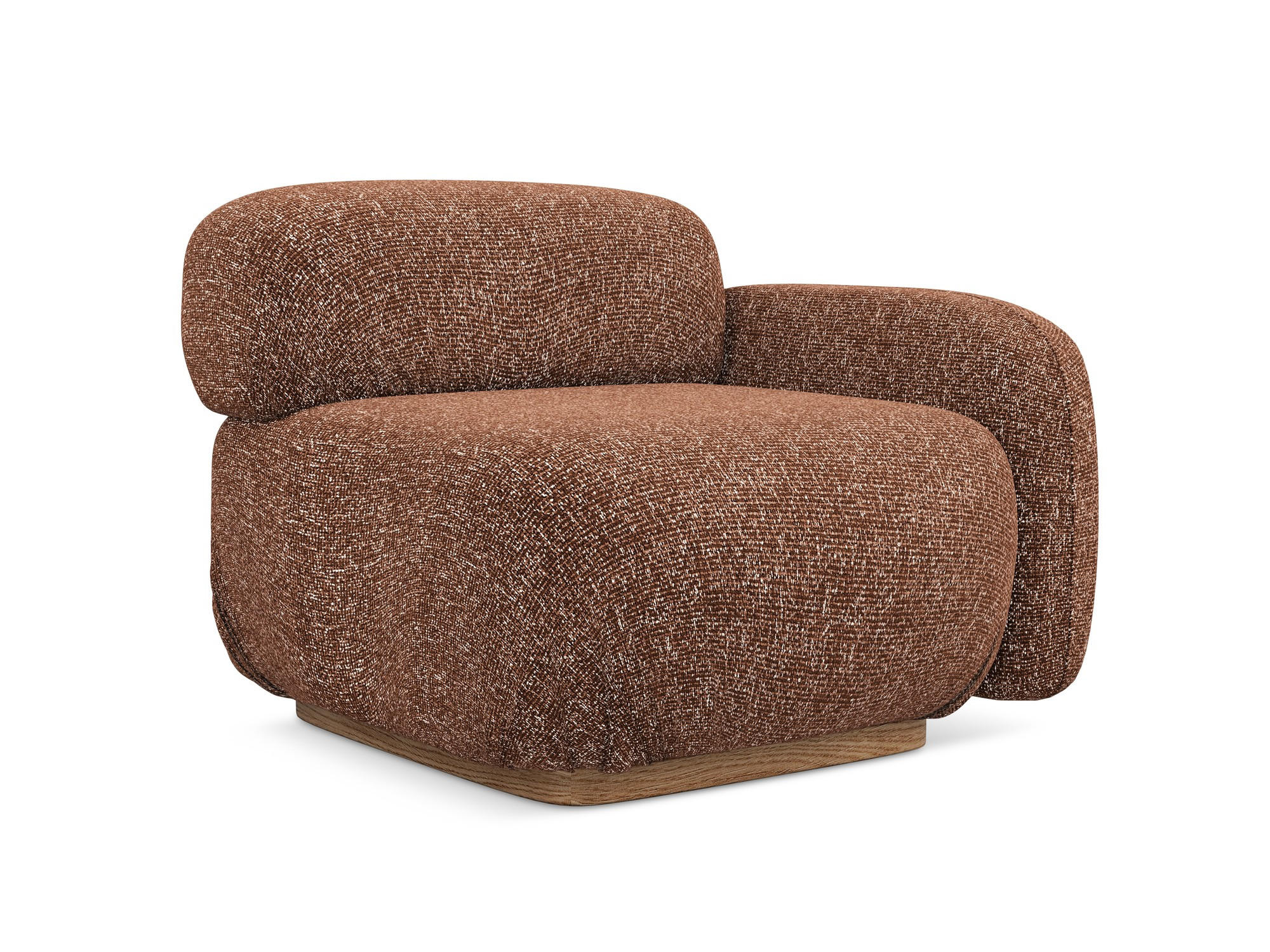 SOFAELEMENT Rechts Strukturstoff Stoff Orange - Terra cotta/Orange, Holz/Textil (95/73/95cm) - Makamii